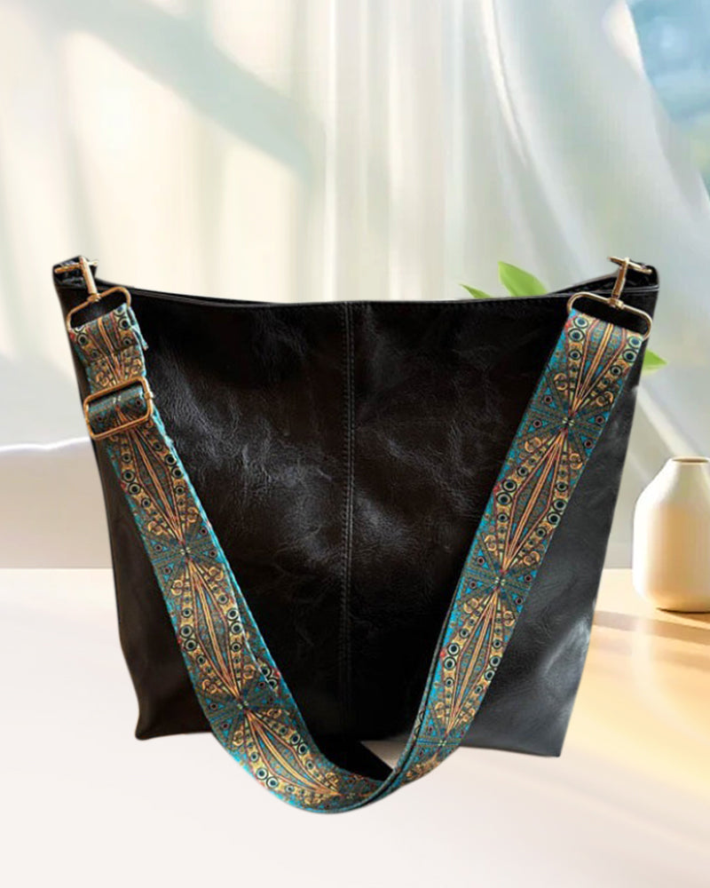 Sac seau vintage à bandoulière de grande capacité