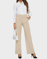 Pantalon Femme Taille Haute Extensible Décontracté Yoga Jambe Large