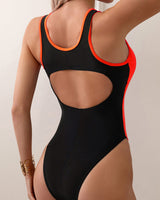 Maillot de bain une pièce tendance aux couleurs contrastées