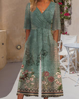Combinaison à poche à imprimé floral vintage