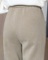 Pantalon Taille Haute Chaud avec Doublure en Laine