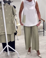 Costume Sans Manches Large Col Tendance