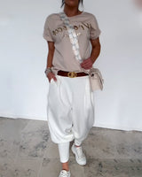 Pantalon Mode Couleur Unie Court