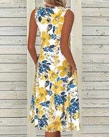Robe sans manches avec imprimé floral et poche