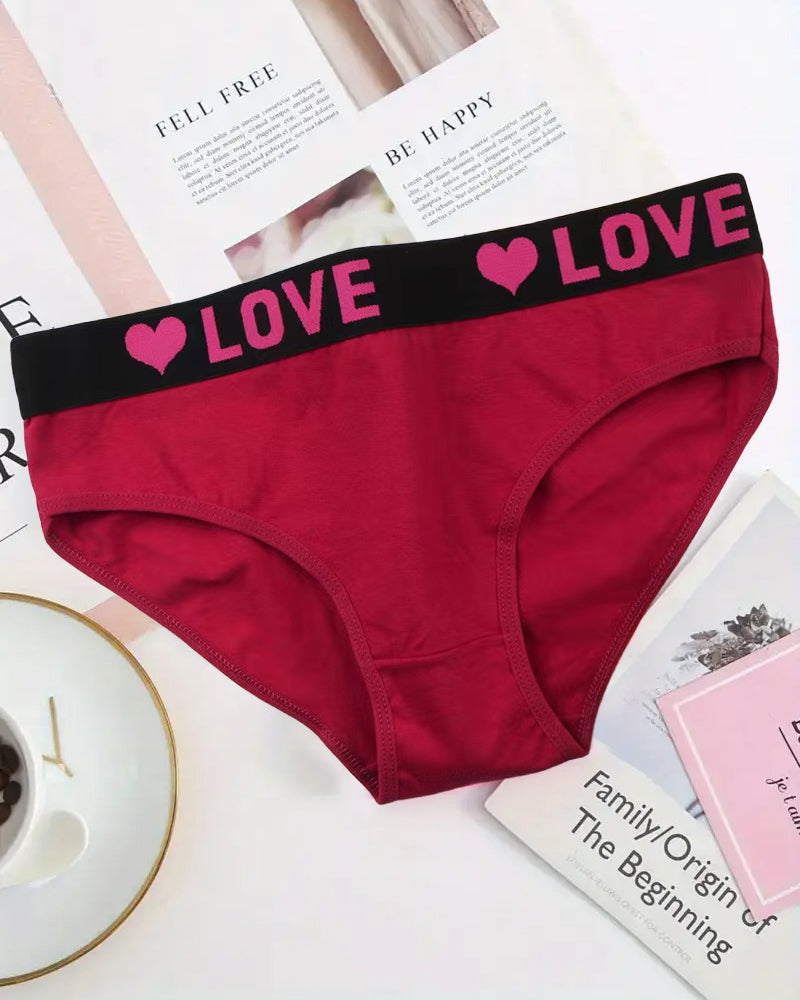 Culotte Imprimé Cœur Taille Basse