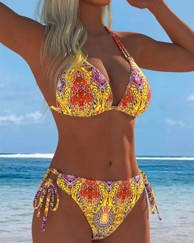 Bikini Coloré Licou Impression