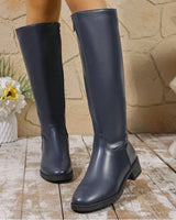 Bottes Mi-Mollet Femme À La Mode Avec Fermeture Éclair Latérale
