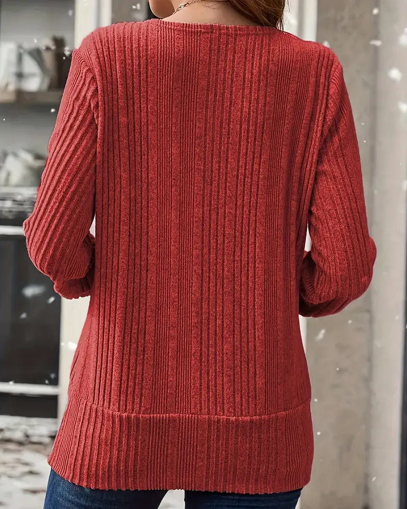 Pull Faux Deux-Pièces Tricoté