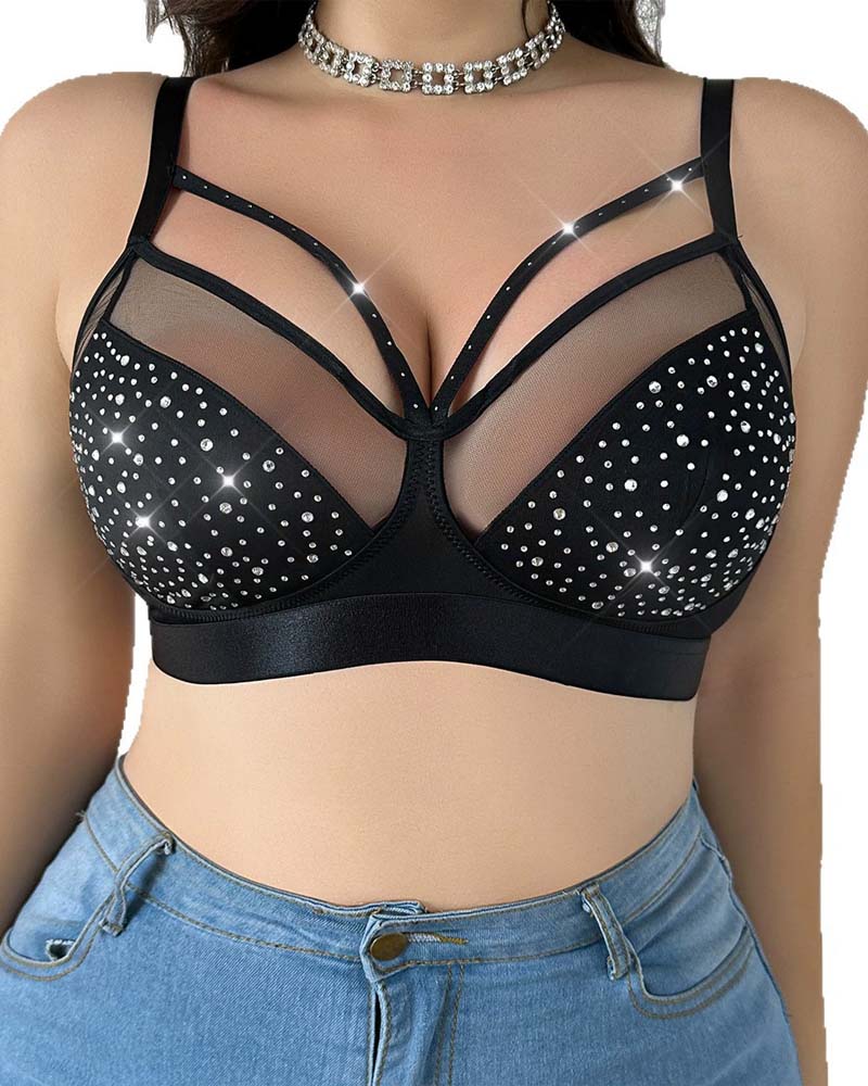 Soutien-Gorge Étincelant Diamant Grande Taille Sans Couture
