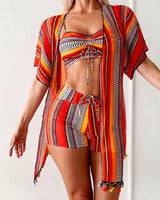 maillot de bain trois pièces bikini imprimé vacances