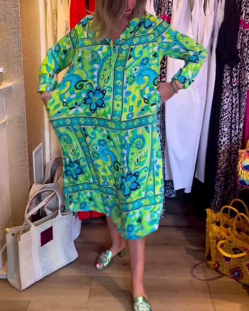 Robes avec coupe ample, imprimés et poches