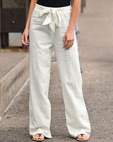 Pantalon à jambes droites et taille élastique