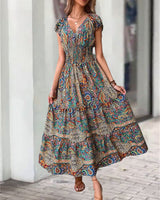Robe élégante à imprimé vintage