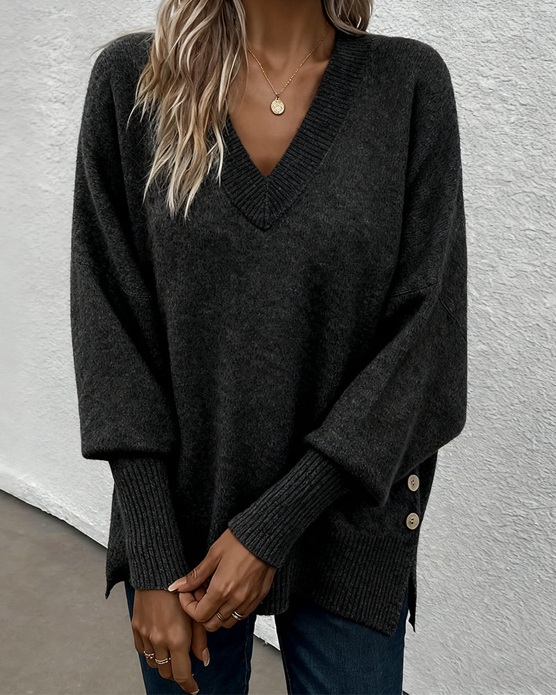 Pull Manche Lanterne Encolure En V