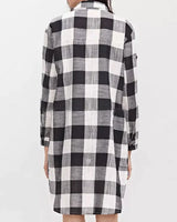 Chemise à manches longues avec imprimé à carreaux