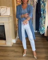 Manteau boutonné avec une couleur unie décontractée
