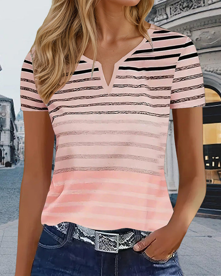 T-shirt décontracté rayé slim