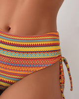 Maillot De Bain Deux Pièces Soutien-Gorge Imprimé Rayé