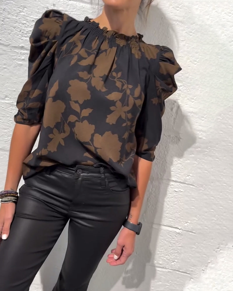 Blouse Manche Bouffante Volant