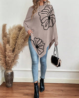 Pull Floral Large à Manches Gigot