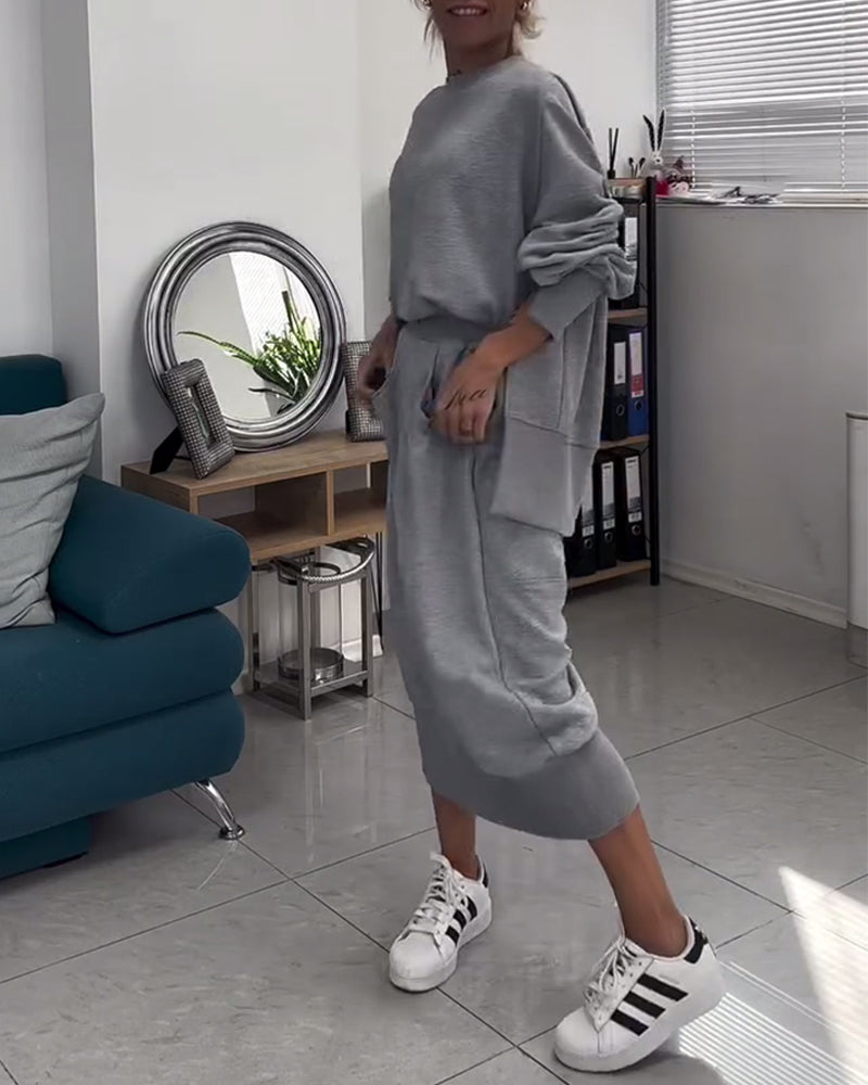 Sweat &amp; Jupe Ensemble Coordonné