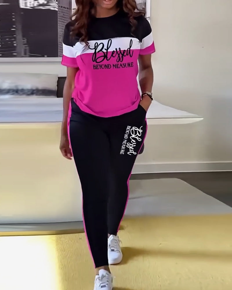 Ensemble t-shirt de sport décontracté deux pièces