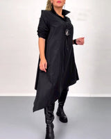 Robe décontractée irrégulière de couleur unie