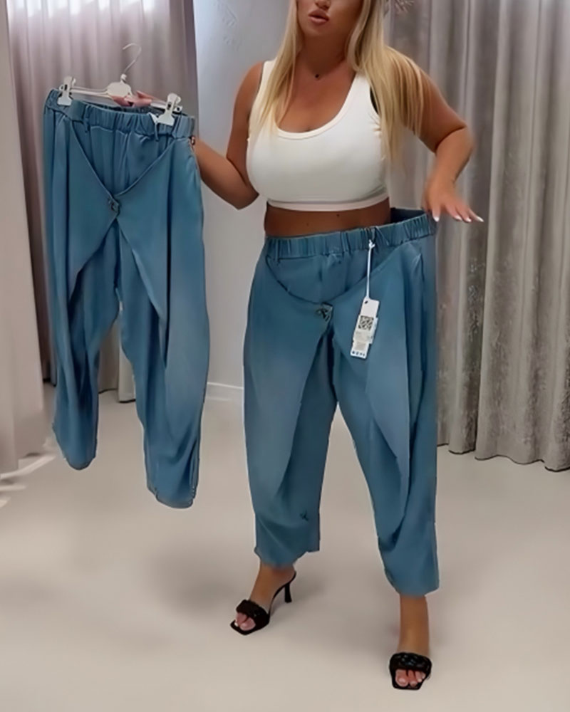 Pantalon Au Design Tendance En Forme De Lanterne
