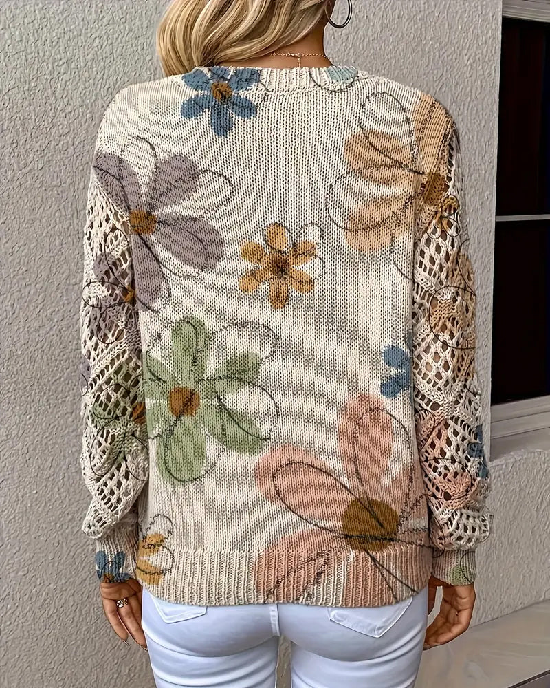 Pull À Col En V Avec Motif Ajouré