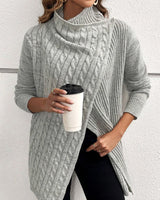 Pull décontracté de couleur unie fendu