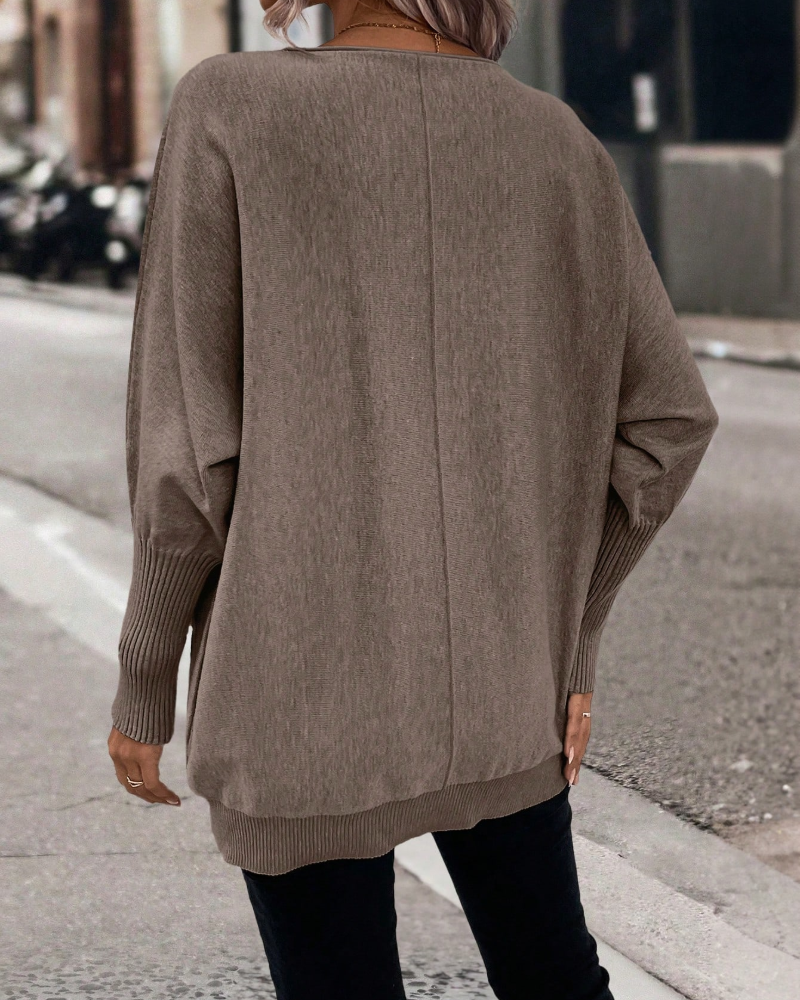 Sweat Avec Coupe Ample, Manches En Aile De Chauve-Souris Et Poches