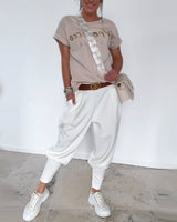 Pantalon Mode Couleur Unie Court