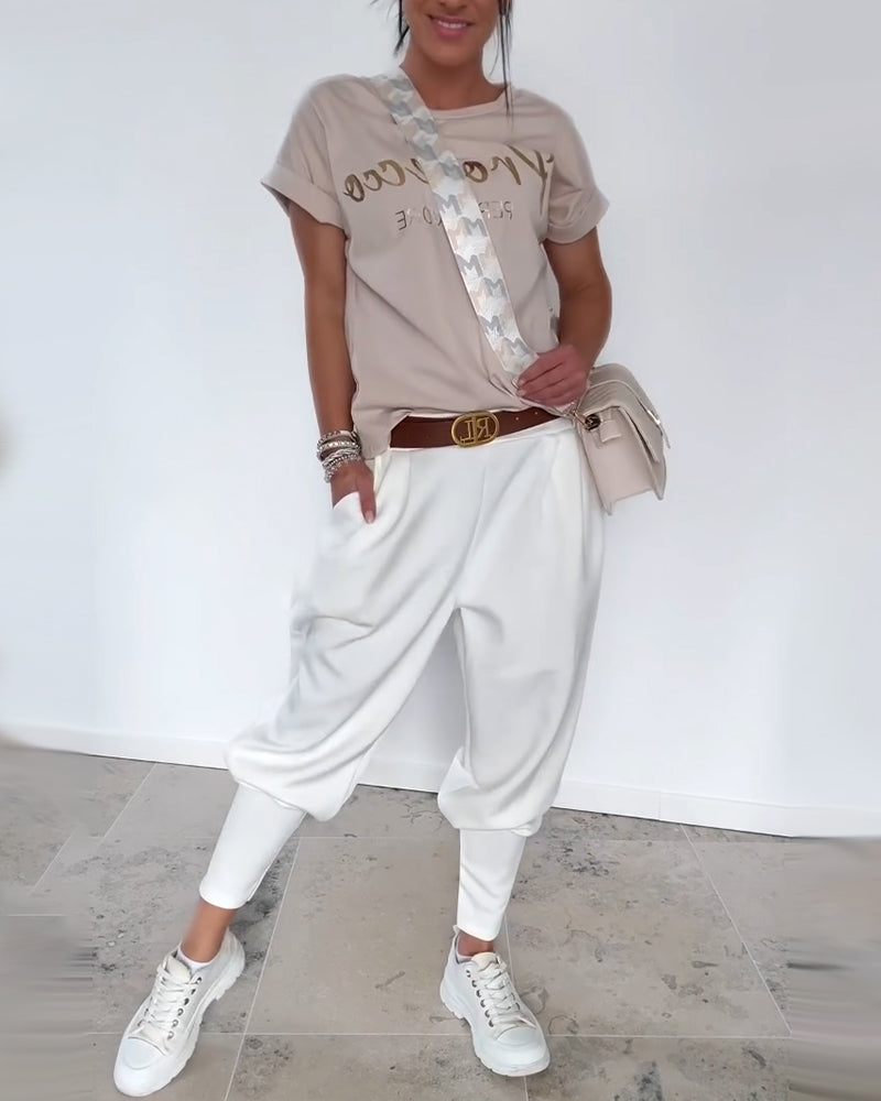 Pantalon Mode Couleur Unie Court