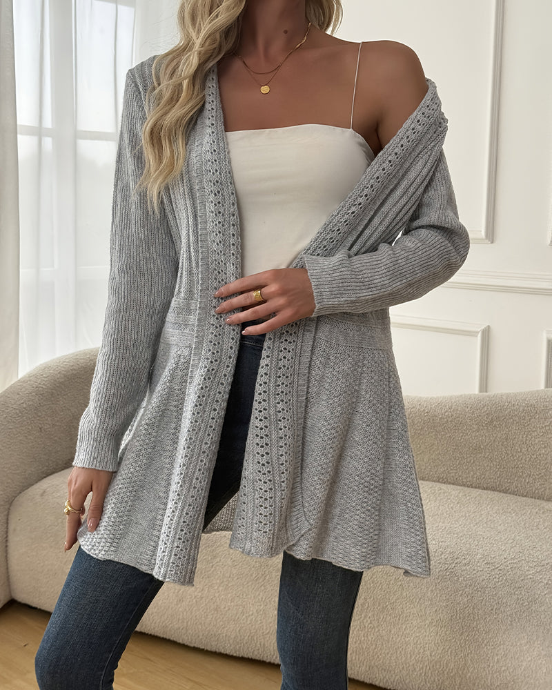Gilet Pull Veste Mi-Longue