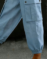 Pantalon Décontracté Cordon Poches Cargo