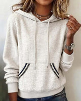 Sweat À Capuche Décontracté Couleur Contrastée