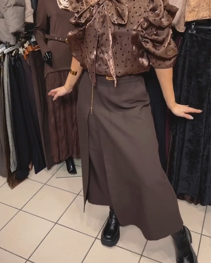 Jupe-Pantalon Élégant Design À Fermeture Éclair Décontracté
