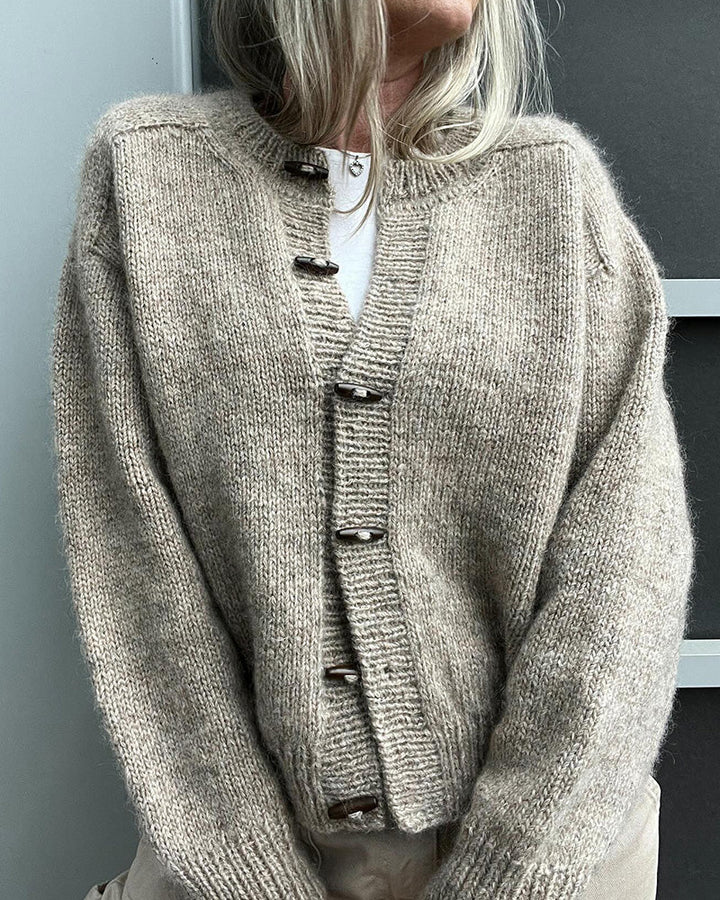 Cardigan uni à simple boutonnage