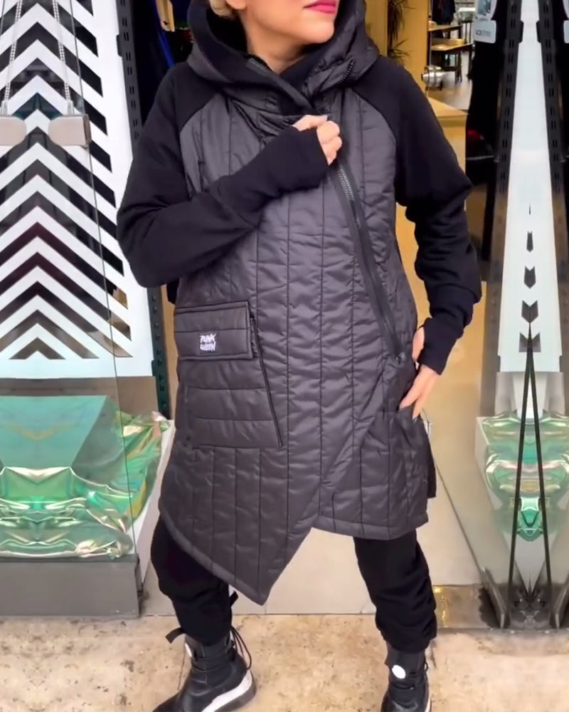 Manteau à capuche décontracté avec poche