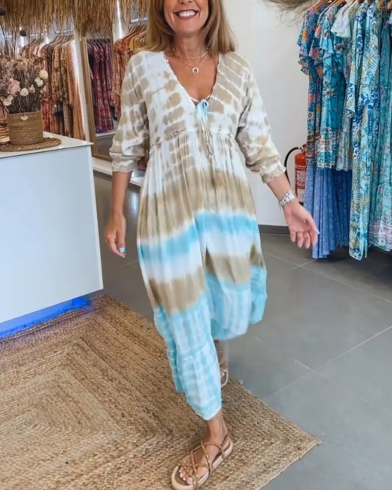Robe décontractée à bretelles et imprimé contrasté