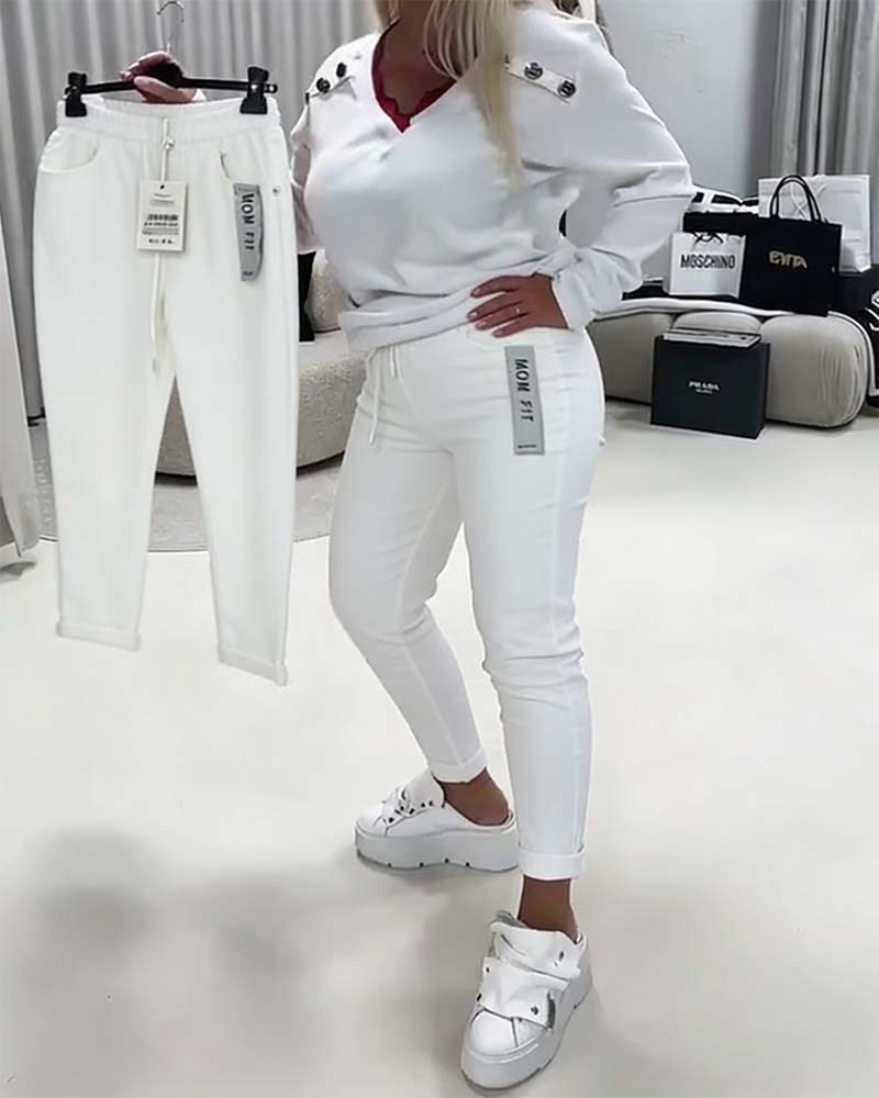Pantalon Mode Élastique Cordon