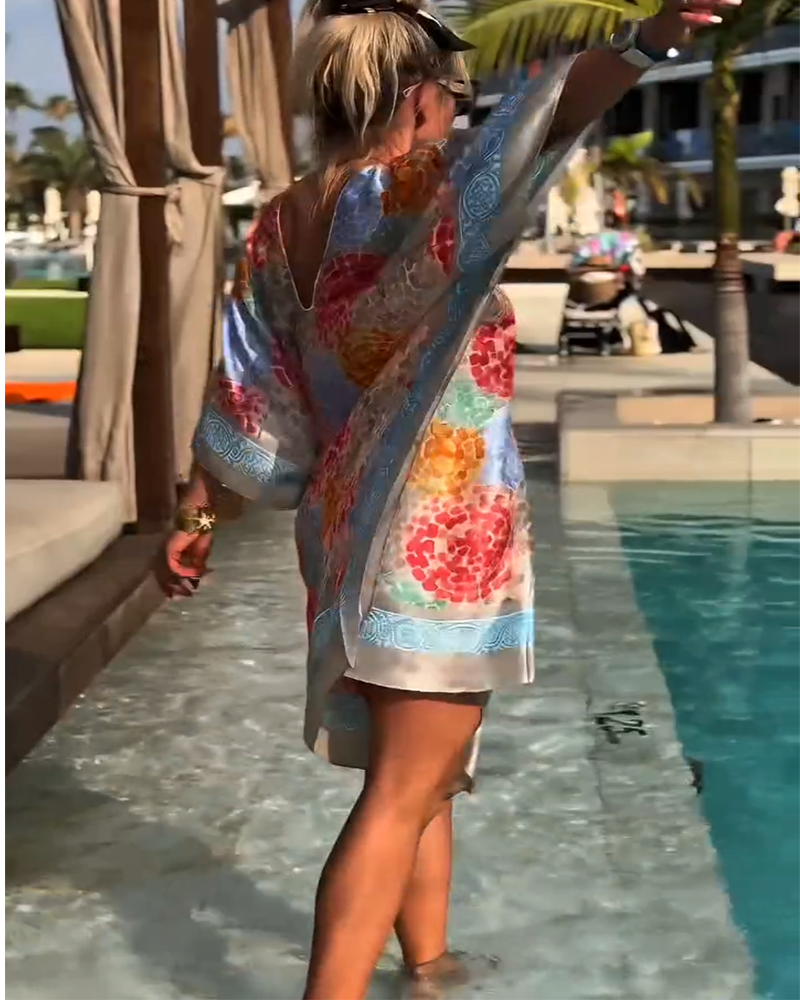 Paréo Imprimé Resort Maillot de Bain