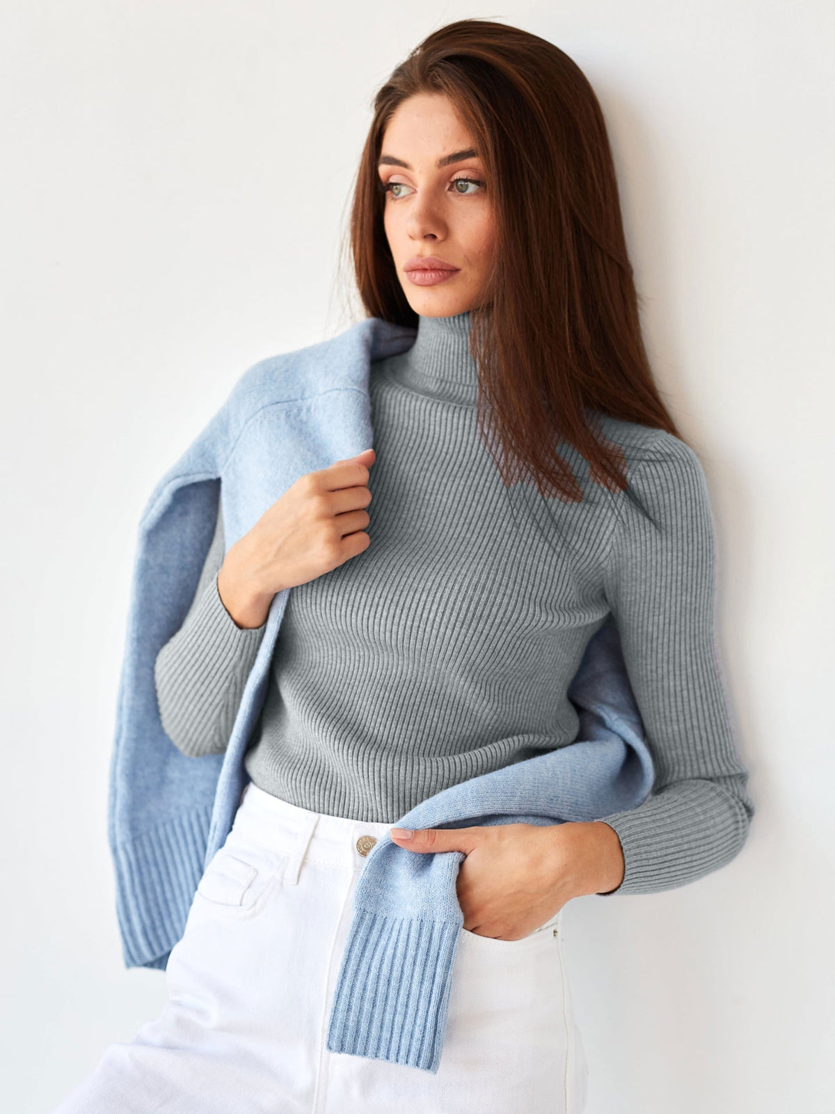 Solene | Pull col roulé classique pour femme