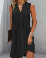 Robe décontractée sans manches à col en V