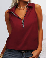 Gilet de couleur unie avec zip