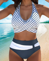 Bikini Sexy Rayé Tour De Cou