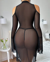 Chemise De Nuit Transparente Sexy Maille