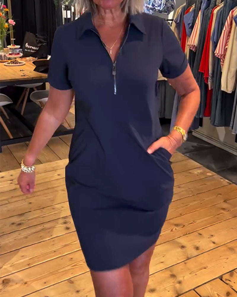 Robe Revers Fermeture éclair
