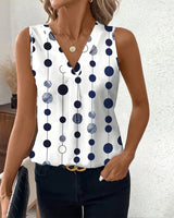 T-shirt décontracté à pois sans manches
