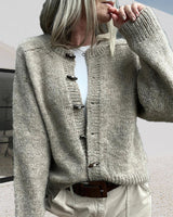 Cardigan uni à simple boutonnage